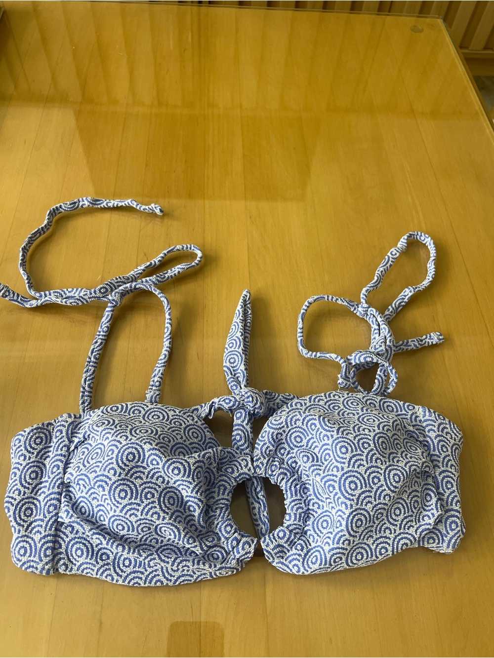 Blue bikini set, bandeau top, Size M - Picture 3 of 5